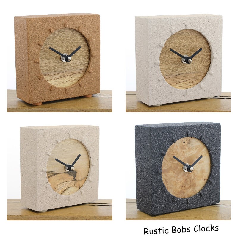 Jesmonite Framed Clocks with Solid English Wood Faces