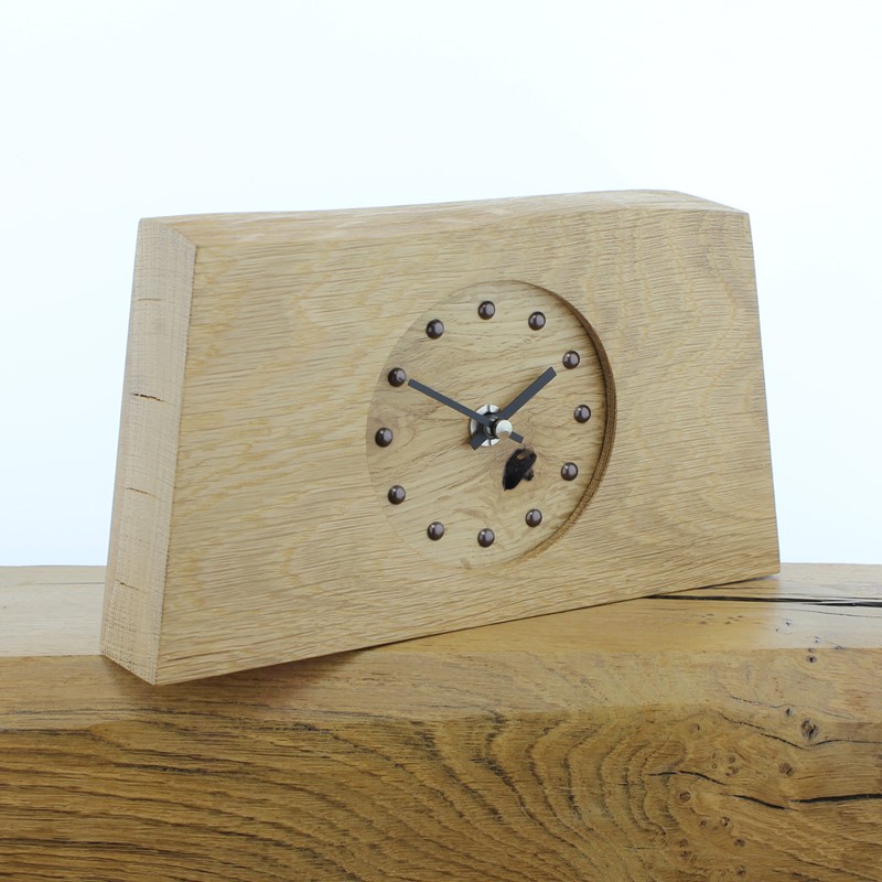 Mantel Clock 2, Solid English Oak Mantel Clock with an English Oak Face