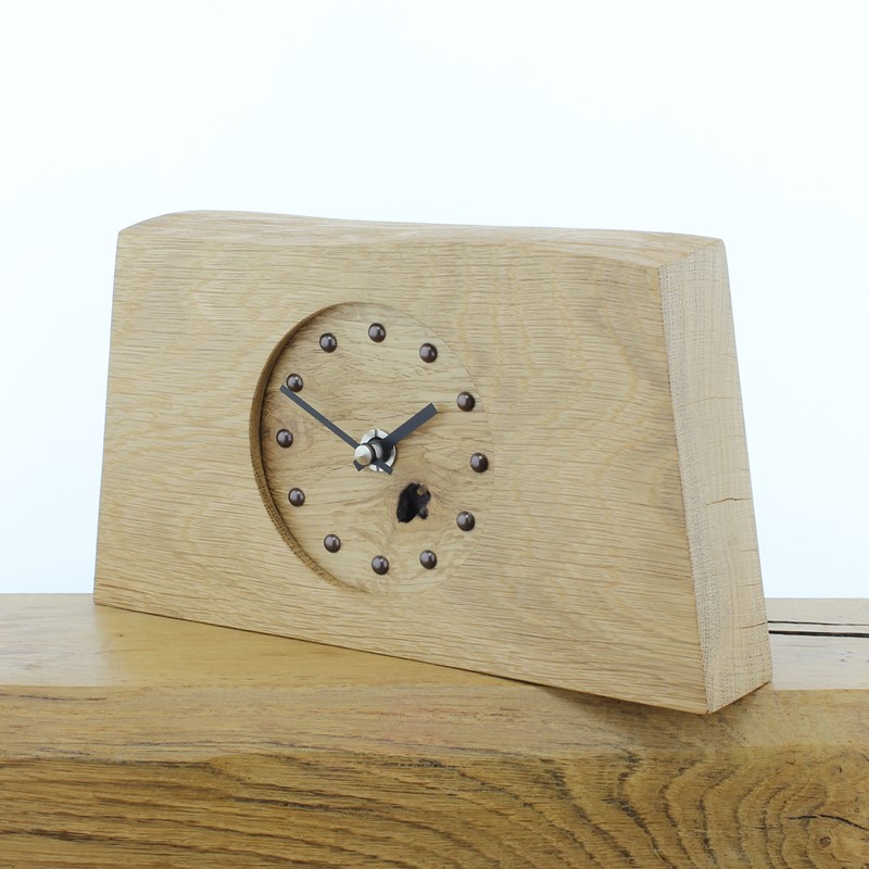 Mantel Clock 2, Solid English Oak Mantel Clock with a Solid English Oak Face