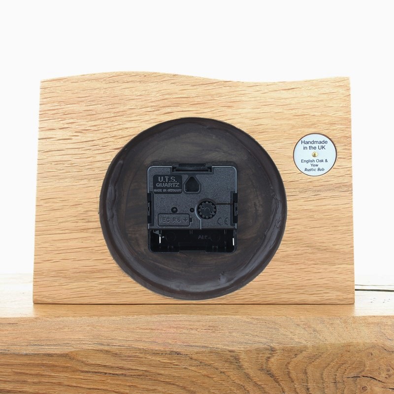 Mantel Clock 5, Solid English Oak Mantel Clock with English Yew Face