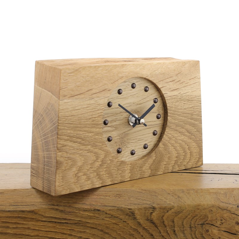 Mantel Clock 6, Solid English Oak Mantel Clock with an Oak Face