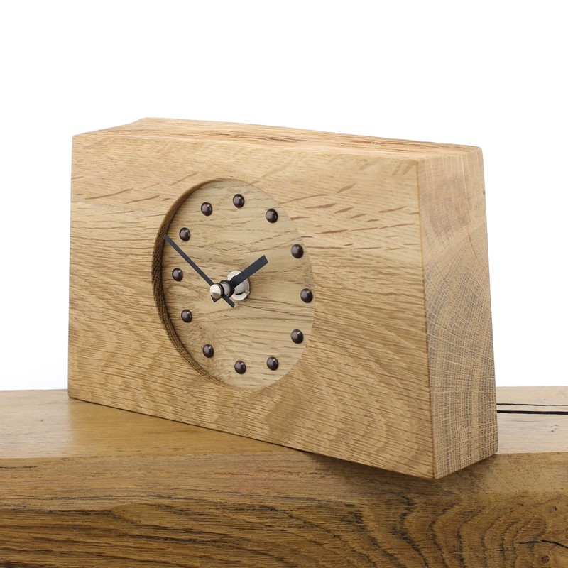 Mantel Clock 6, Solid English Oak Mantel Clock with English Oak Face