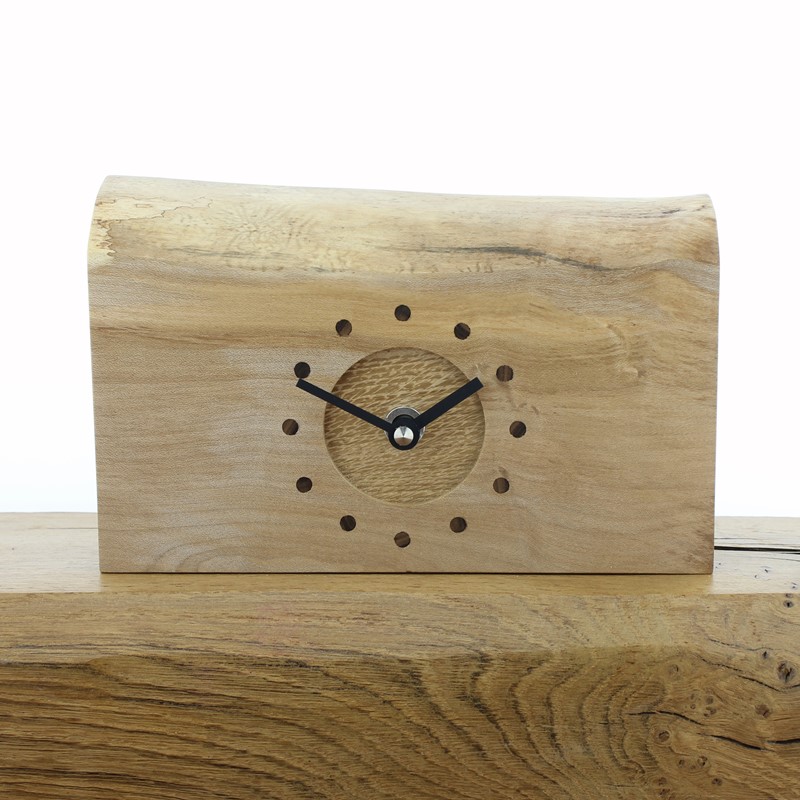 Mantel Clock 9, Solid English Sycamore and Oak Clock